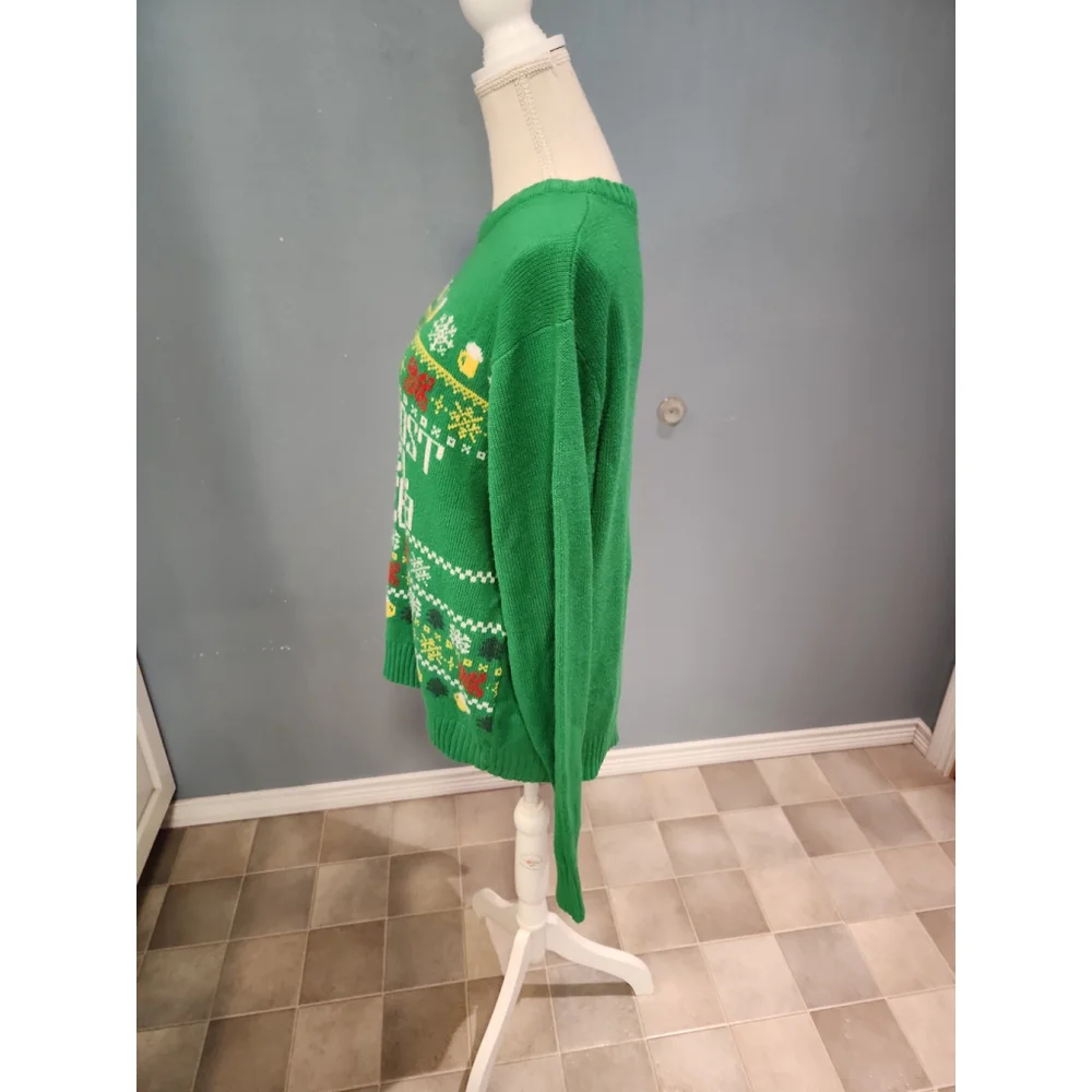 Holiday Time Ugly Christmas sweater Its the most wonderful time for a beer green